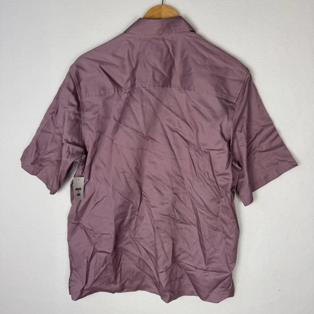 Mode of One Men Relaxed Fit Button Down Shirt Pale Elderberry Purple S 100196074